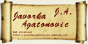 Javorka Agatonović vizit kartica